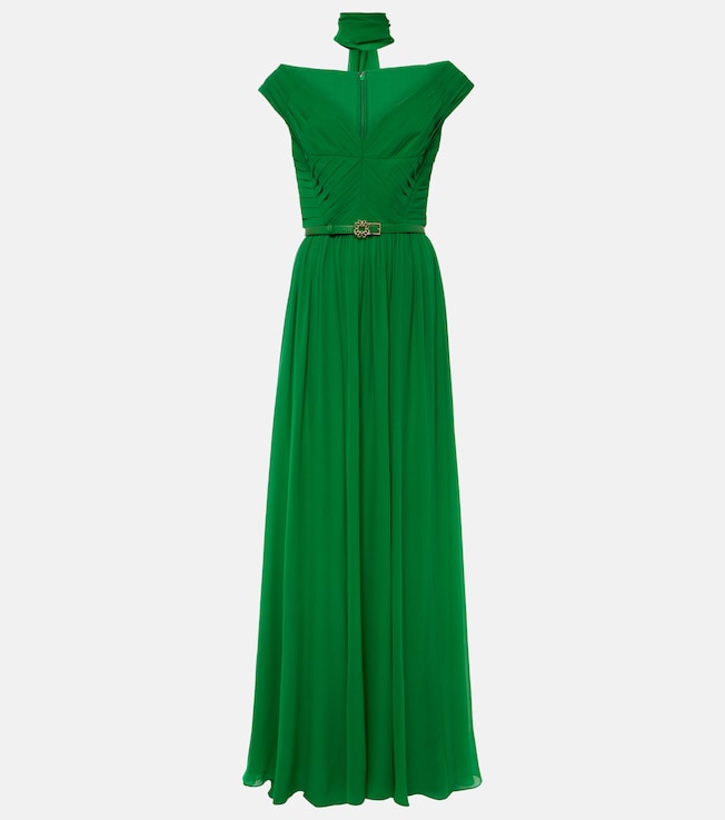Off-shoulder silk gown | Elie Saab