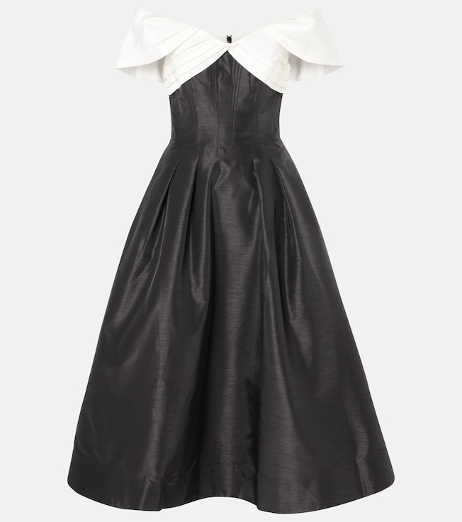 Eliza off-shoulder midi dress | Rebecca Vallance