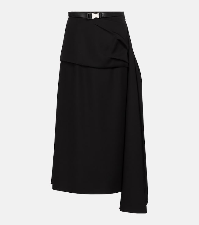 Belted twill midi skirt | Prada