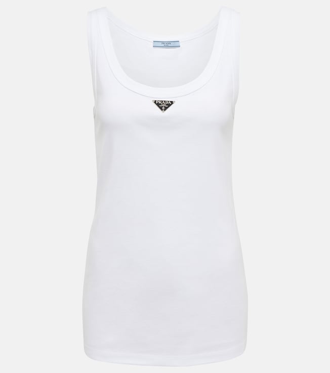 Logo cotton tank top | Prada