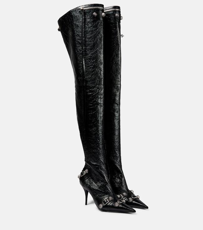 Cagole leather over-the-knee boots | Balenciaga