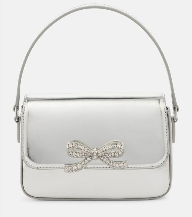 Metallic leather shoulder bag | Self-Portrait