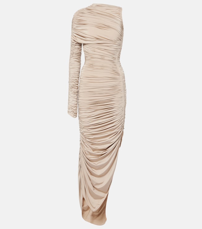 Asymmetrical ruched maxi dress | Mugler
