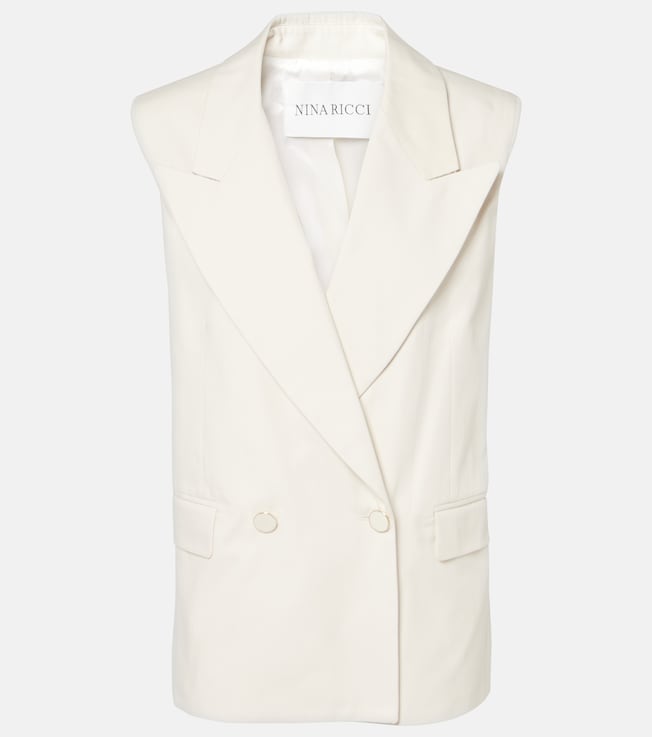 Double-breasted cotton canvas vest | Nina Ricci