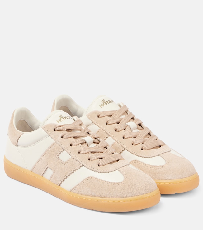 Cool suede-trimmed leather sneakers | Hogan