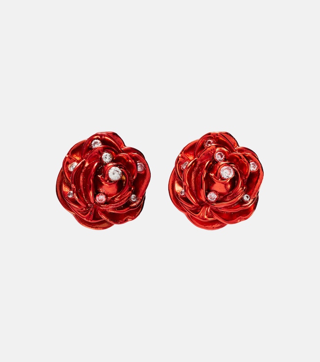Rose crystal-embellished earrings | Magda Butrym