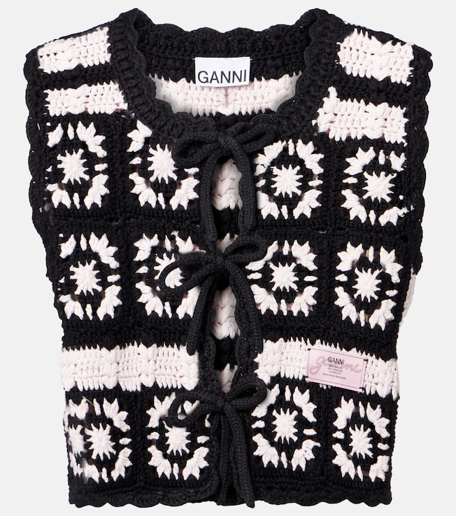 Cotton crochet vest | Ganni
