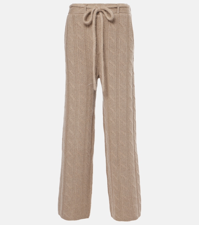 Ebba cable-knit cashmere straight pants | Lisa Yang