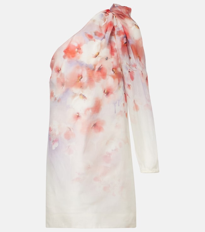 Scarlet floral linen and silk minidress | Zimmermann