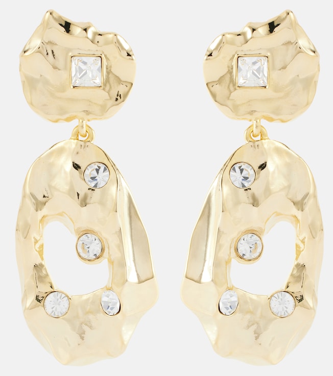 Crystal-embellished clip-on earrings | Oscar de la Renta