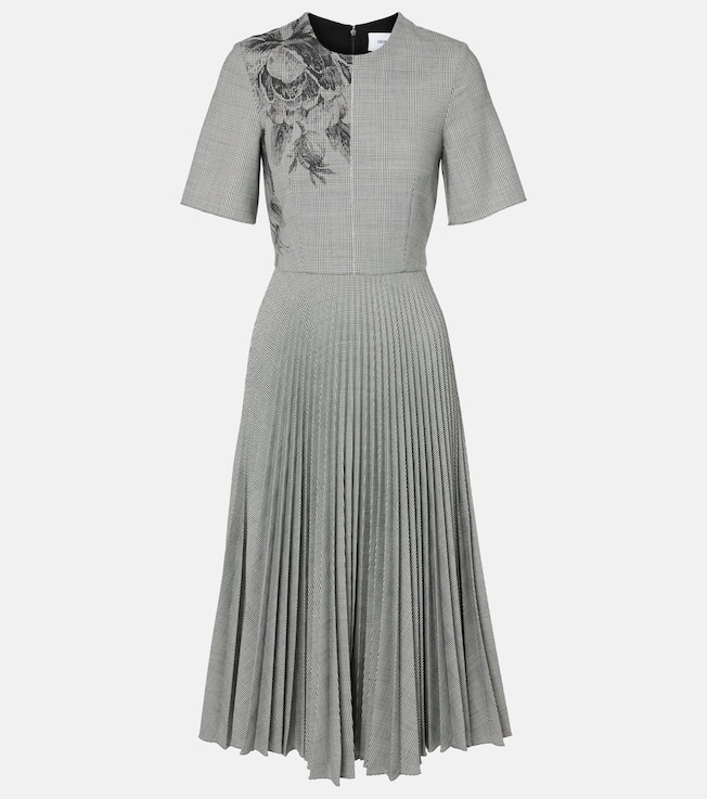 Prince of Wales check pleated midi dress | Erdem