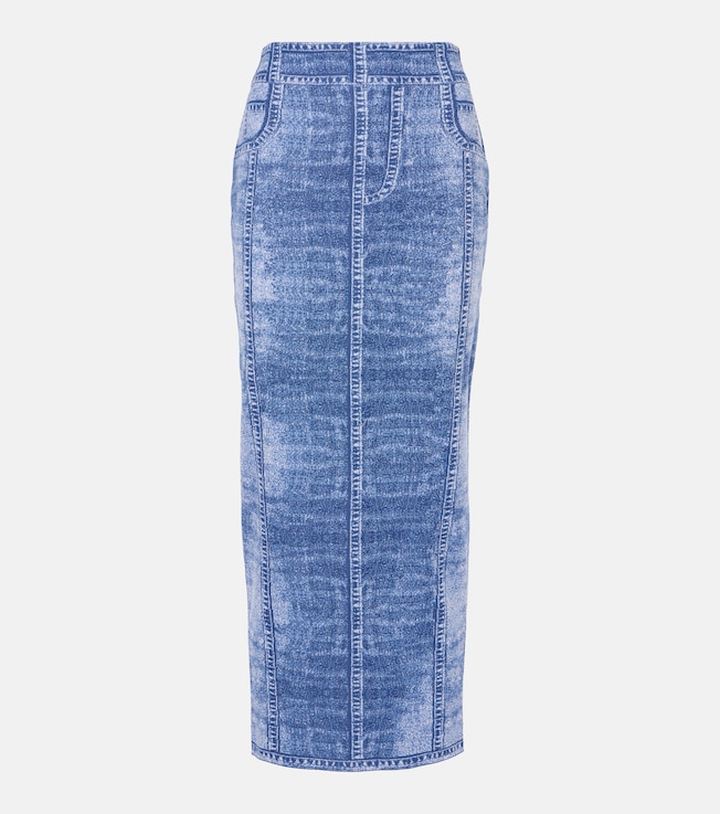 Trompe l'œil knitted midi skirt | Balmain