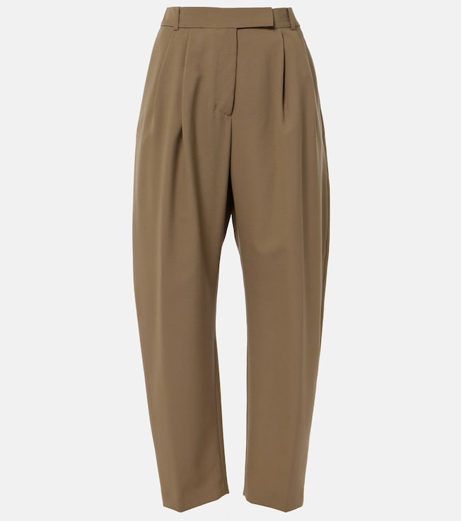 High-rise virgin wool barrel-leg pants | Róhe