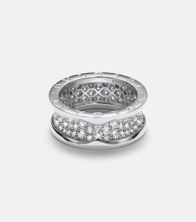 B.Zero1 18kt white gold ring with diamonds | Bvlgari