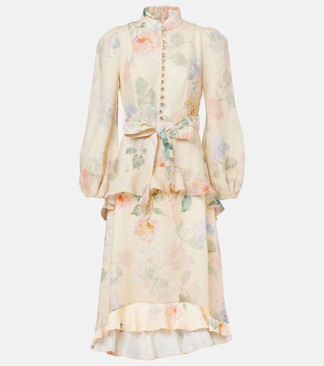 Illuminate floral linen midi dress | Zimmermann