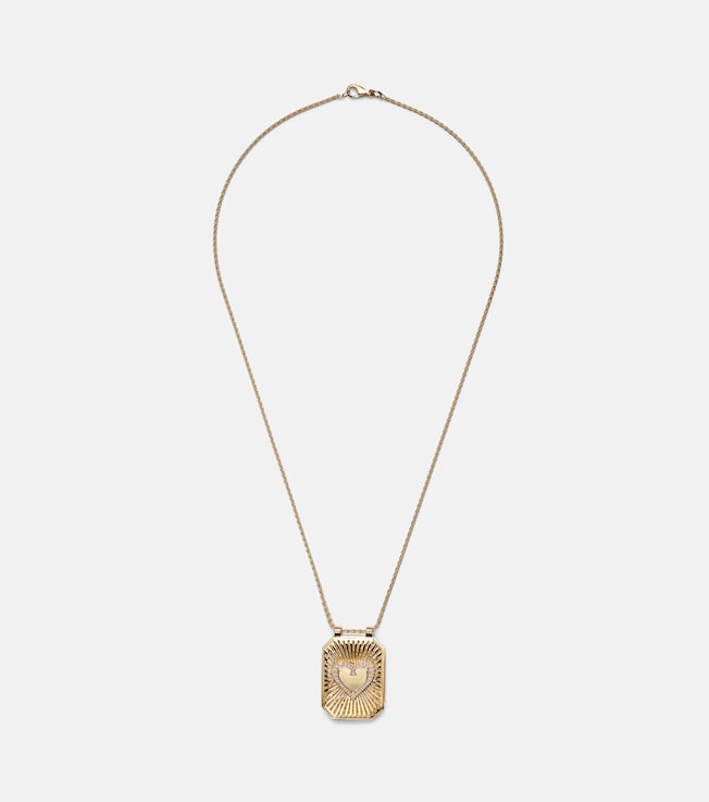 Heart 18kt gold pendant necklace with diamonds | Marie Lichtenberg