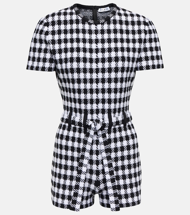 Checked jacquard playsuit | Alaïa