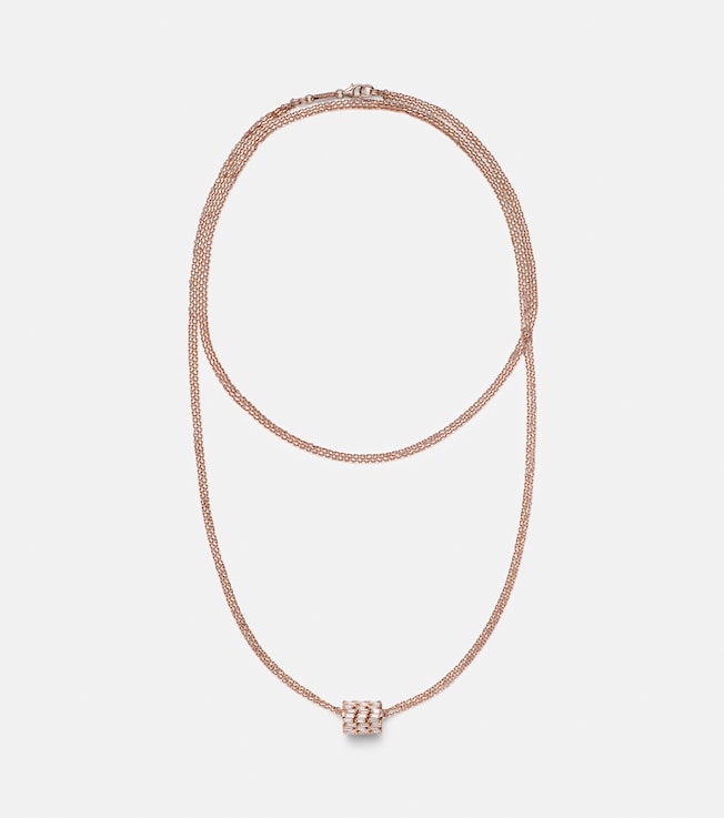 18kt rose gold necklace with diamonds | Suzanne Kalan