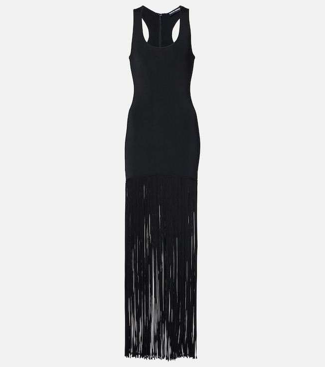 Fringed knitted maxi dress | David Koma