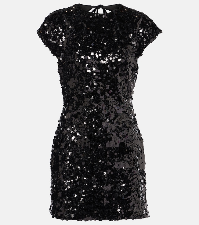 Sequined velvet minidress | Ganni