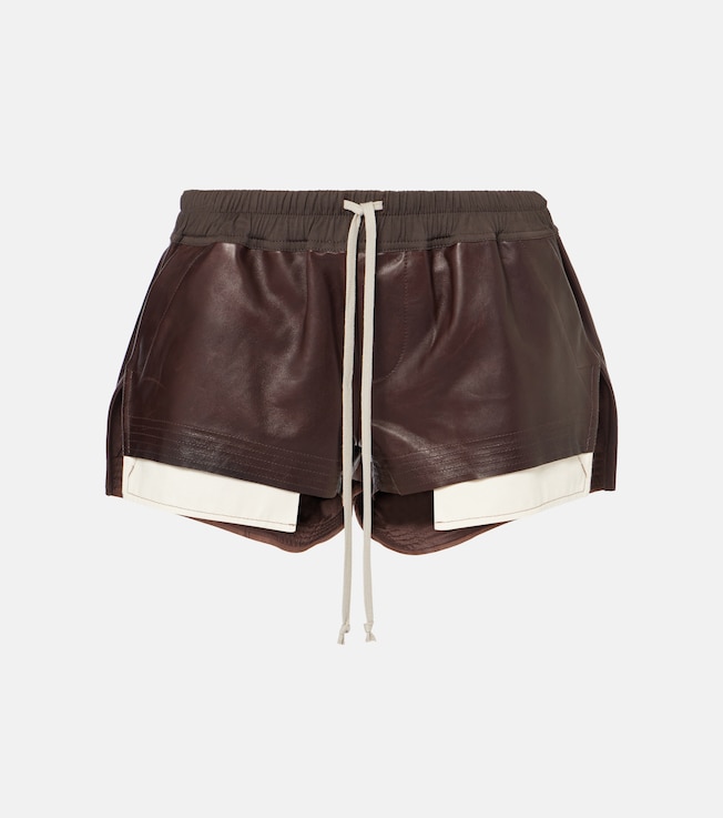 High-rise leather shorts | Rick Owens