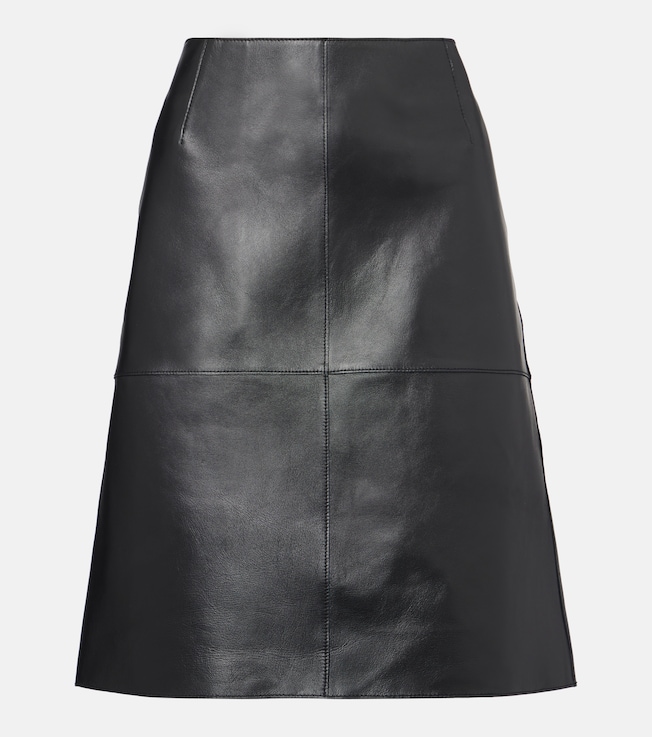 Paneled leather midi skirt | Toteme