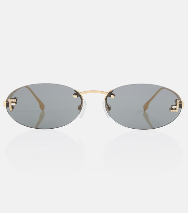 Fendi First embellished oval sunglasses | Fendi