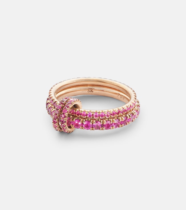 Delphinus Rouge Petite Deux 18kt gold ring with sapphires and rubies | Spinelli Kilcollin