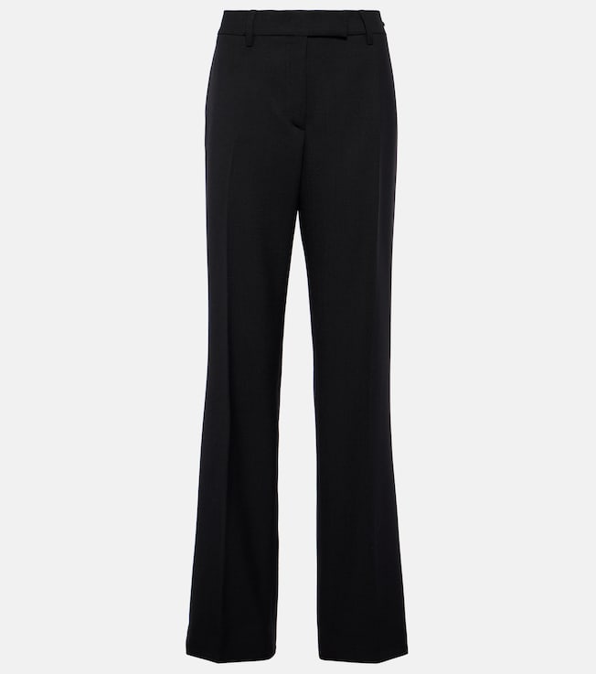 High-rise wool straight pants | Prada
