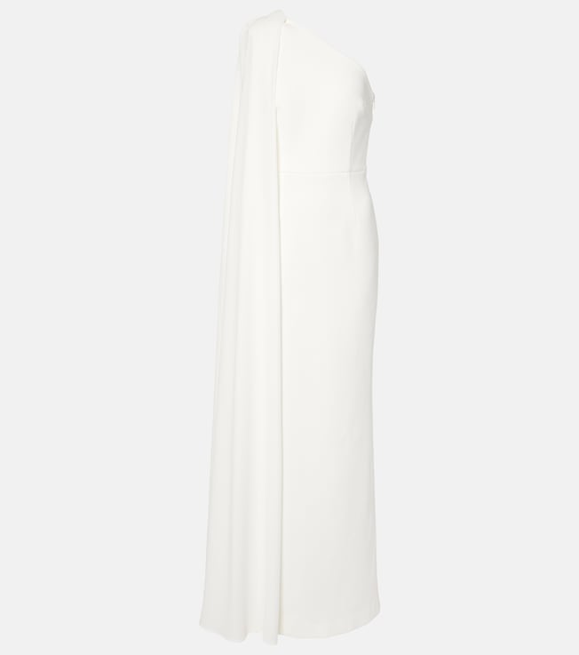Athena one-shoulder crêpe gown | Rebecca Vallance