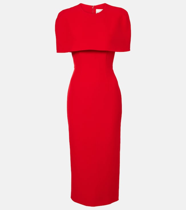 Caped crêpe midi dress | Roland Mouret
