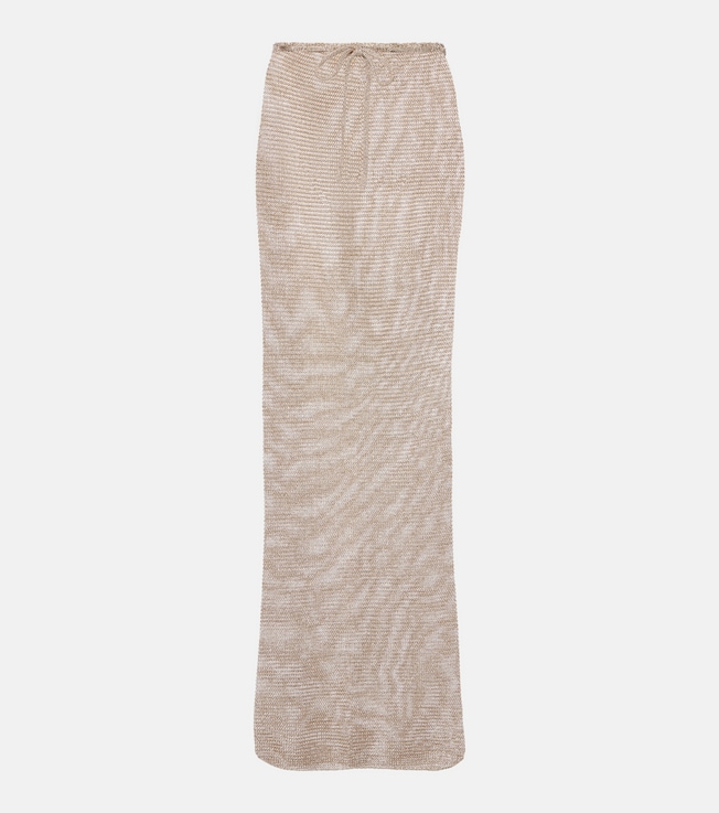 Knitted lamé maxi skirt | Bananhot