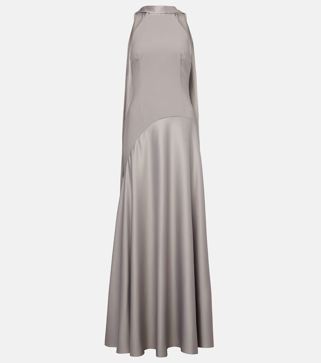 Cece satin and crêpe gown | Solace London