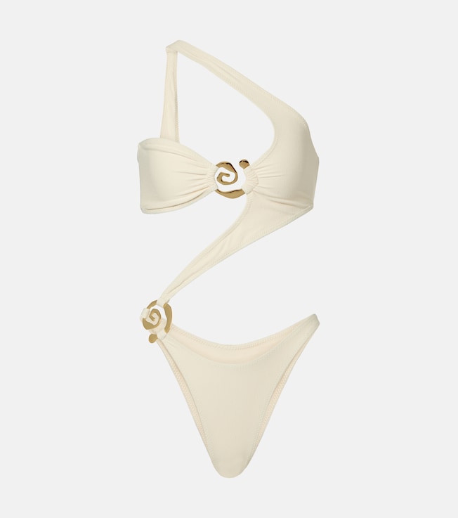 Spiral cutout one-shoulder swimsuit | Same