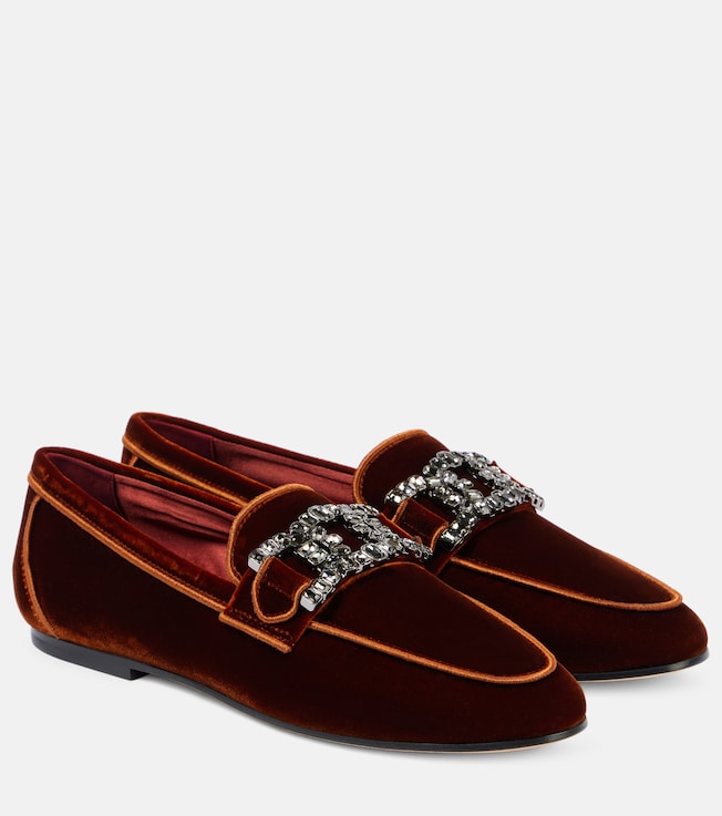 Kate embellished velvet loafers | Tod's