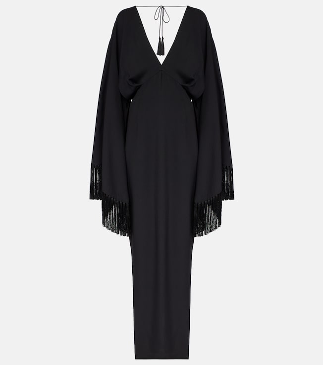 Magnifique fringed crêpe gown | Taller Marmo