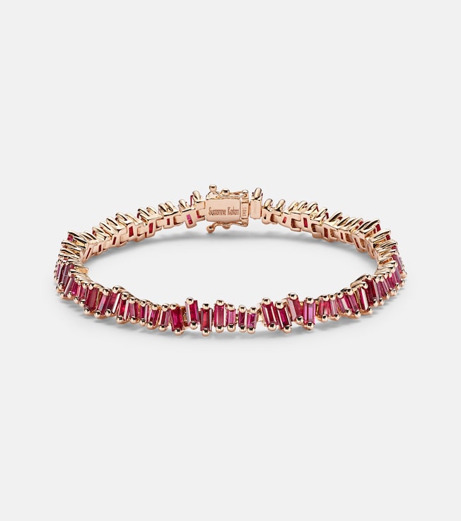 Bold 18kt rose gold bracelet with rubies | Suzanne Kalan