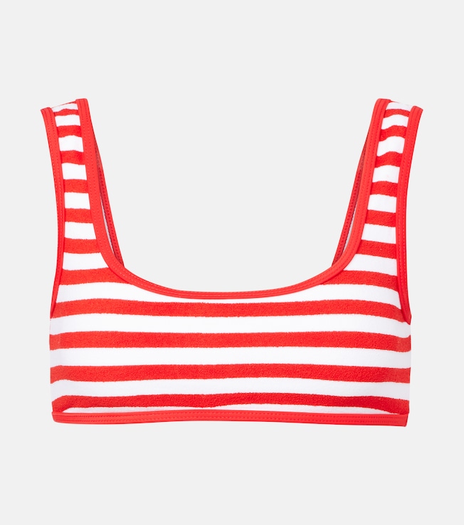 Rounded Edges striped bikini top | Jade Swim