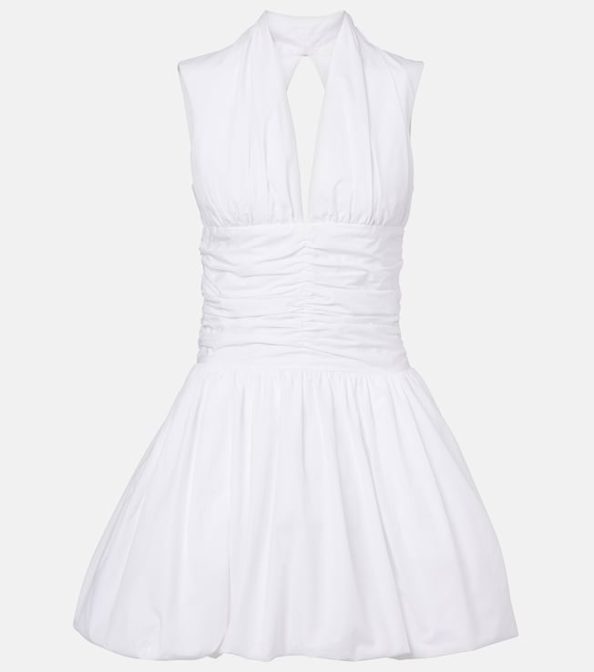 Bloomer ruched cotton minidress | Patou