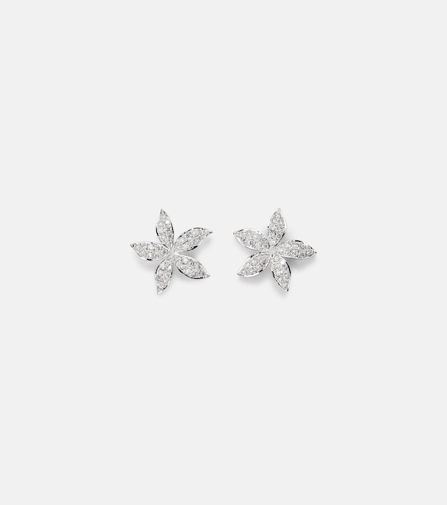 Lavender 18kt white gold earrings with diamonds | Ileana Makri