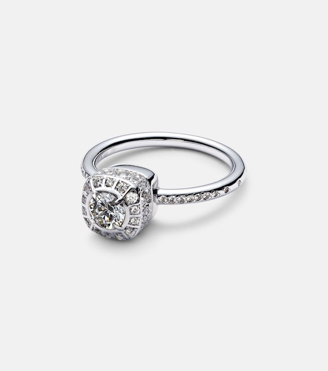 Nudo Petit 18kt white gold ring with diamonds | Pomellato