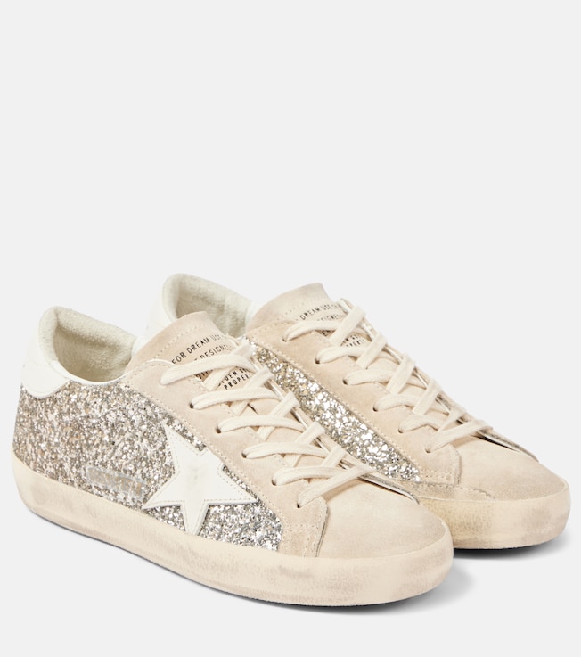 Super-Star glitter leather sneakers | Golden Goose