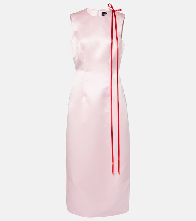Bow-detail satin midi dress | Simone Rocha