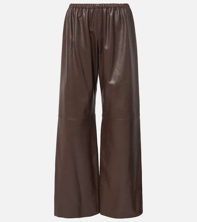 Olan leather wide-leg pants | Nour Hammour