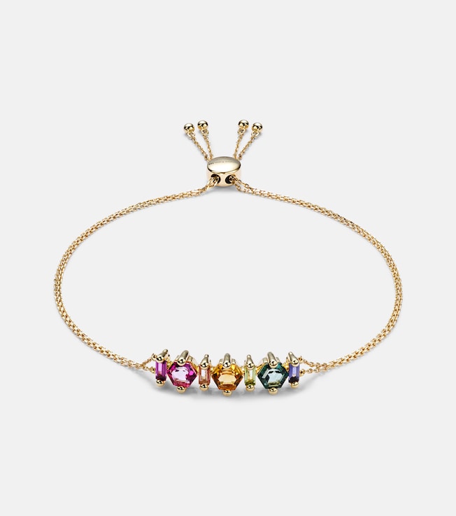 14kt gold adjustable chain bracelet with gemstones | Suzanne Kalan