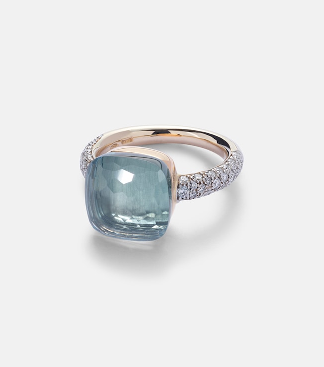 Nudo 18kt gold ring with topaz and diamonds | Pomellato
