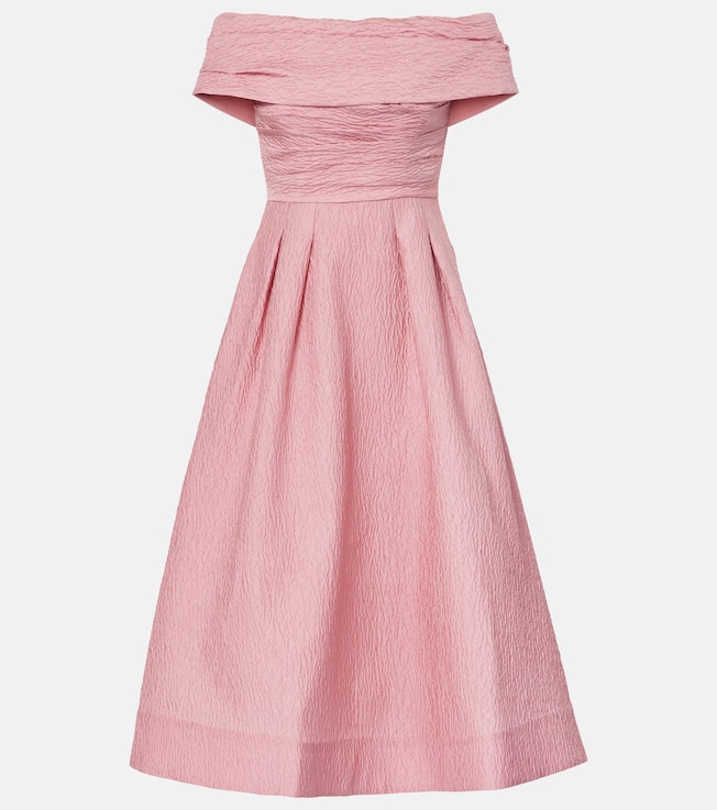 Adalyn off-shoulder brocade midi dress | Rebecca Vallance
