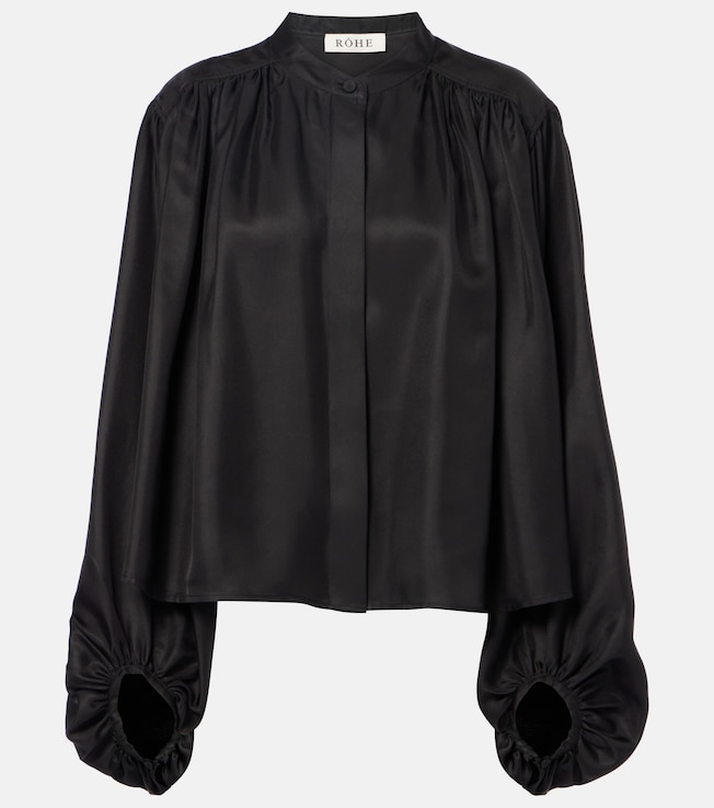 Pleated silk blouse | Róhe