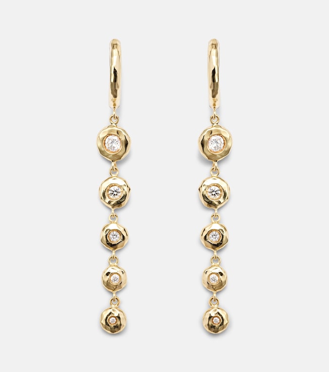 Charmed Micro Gabby 18kt gold earrings with diamonds | Octavia Elizabeth