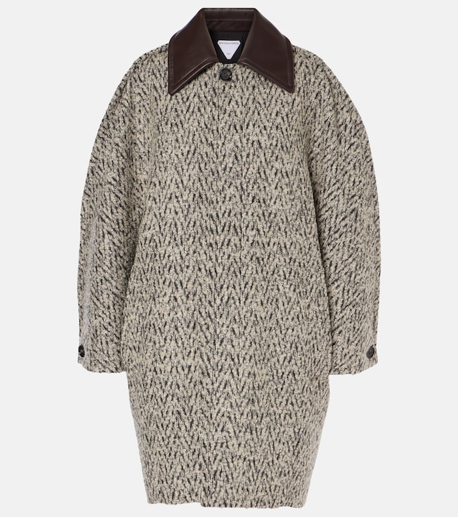 Chevron wool and mohair-blend bouclé coat | Bottega Veneta